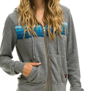 Gray and Blue Women's Hoodie